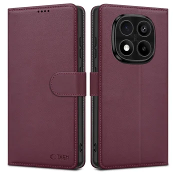 Xiaomi Poco X7 / Redmi Note 14 Pro+ Plus / Redmi Note 14 Pro Tech-Protect Wallet Book Case Cover, Burgundy