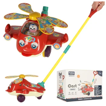 Push Toy on a Stick Helicopter with Sound, Red