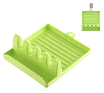 Silicone Tray for Hot Spoons and Lids, Green