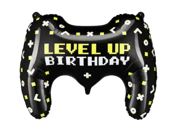 Ikonka Gamepad Foil Balloon, 72x52 cm, Black