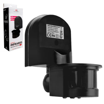 Maclean MCE25 B/B Motion and Twilight Sensor, 180°, 1200W, Black
