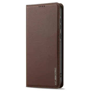 Samsung Galaxy A55 ( SM-A556B/DS ) LC.IMEEKE PU Leather Wallet Protective Book Case Cover, Brown