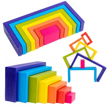 Bakalu Wooden Blocks Rainbow KZ0975 Logic & Skill Game
