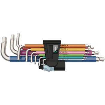 Wera 3950/9 Hex-Plus Multicolour Stainless 1 L-Key Set, 9 Pieces