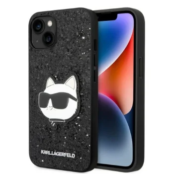 Karl Lagerfeld iPhone 14 Plus Case Glitter Choupette Black