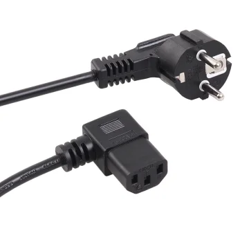Maclean MCTV-802 Angled Power Cable, 3-Pin, EU Plug, 1.5m