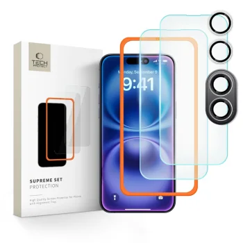 Tech-Protect Supreme Set Screen Protector for iPhone 16 Clear