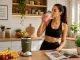Countertop Blender for Smoothies and Shakes 600W with 3 Cups, Grey/Green