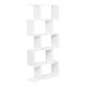 Modern 5-Shelf Bookcase for Living Room and Office, White