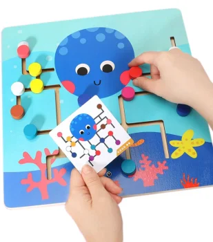 Bakalu Wooden Octopus Maze Logic Game