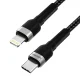 Wozinsky WNBCL2 USB-C to Lightning PD Cable, 30W, 2m, Black
