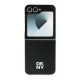 DKNY Leather Metal Stack Logo Case for Samsung Galaxy Z Flip 6, Black