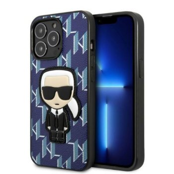 Apple iPhone 13 Pro Max 6.7" Karl Lagerfeld Monogram Ikonik Patch Case Cover (KLHCP13XPMNIKBL), Blue