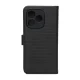 Smart Triangle Wallet Case for Honor 600 / Honor 600 Pro, Black