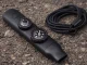 Multifunctional Survival Whistle with Compass, Flashlight, Magnifier, and Thermometer, Black