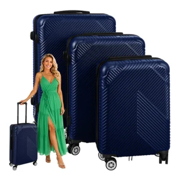 Trizand 00026664 3-in-1 Luggage Set, Navy Blue