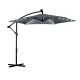 Plonos 488200 Garden Parasol with LED Lights and Cover, 350 cm, Grey