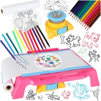 Kids Drawing Table with LED Projector KX2933 Pink