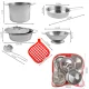 Iso Trade ZG23444 Kids Metal Pots and Pans Play Set, 13 Pieces