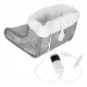 Electric Foot Warmer Heated Boot 75W with Timer and 9 Heat Levels, White/Gray