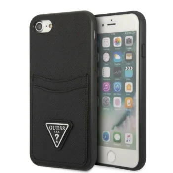 Guess GUHCI8PSATPK Saffiano Triangle Case for iPhone 7/8/SE Black