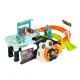 Multilevel Space Car Track with Steering Wheel and Cars