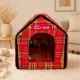 Foldable Pet House and Bed for Dogs and Cats, Red, L