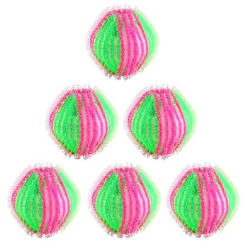 Washing Machine Lint and Pet Hair Removal Balls, 6 pcs, 3.2 cm, Green-Red