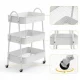 3-Tier Rolling Utility Cart with Wheels, White