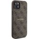 Apple iPhone 13 6.1\'\' Guess 4G Collection Leather Metal Logo MagSafe Case Cover, Brown
