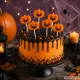 Halloween Cake and Cupcake Toppers, 5 pcs, Orange