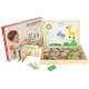 Ikonka Double-Sided Magnetic and Chalk Board with Puzzles