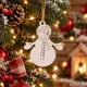 Wooden Christmas Tree Ornaments, Decorations, 20 Pcs, White