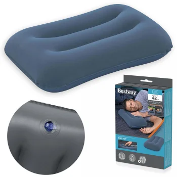 Bestway Inflatable Velour Pillow, 42 x 26 cm
