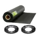 Plonos Heavy Duty Weed Barrier Fabric 1 x 50 m with 50 Staples, Black