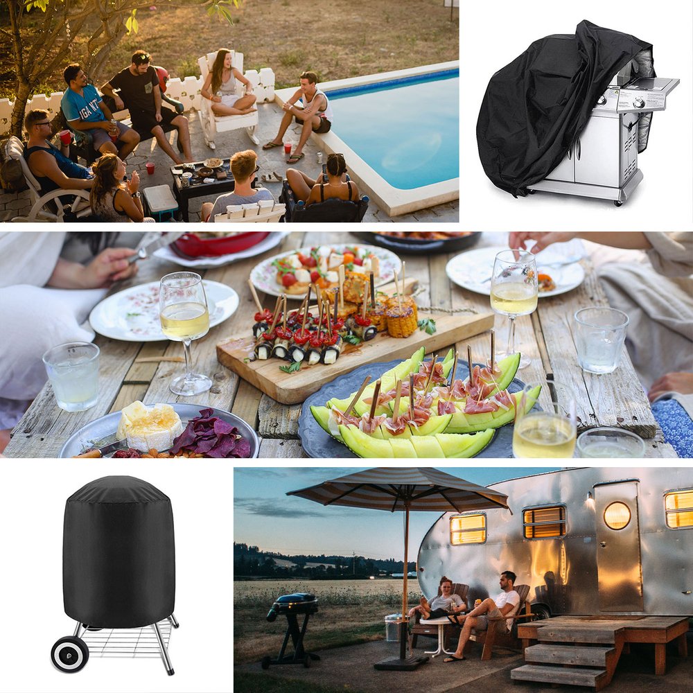 Waterproof BBQ Grill Tarpaulin XXL Cover 190 x 71 x 117 cm, Black (0)