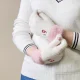 Women\'s Winter Touchscreen Gloves with Snowman and Tree Pattern, White and Pink
