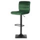 Sofotel Drava Velvet Bar Stool with Backrest, Green