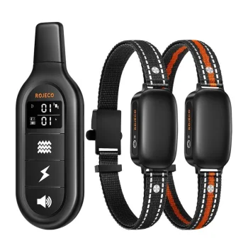 Rojeco PD521 Dog Training Collar Set with 2 Collars, 1000m, Black