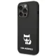Karl Lagerfeld Silicone Choupette Body Case for iPhone 14 Pro Max, Black