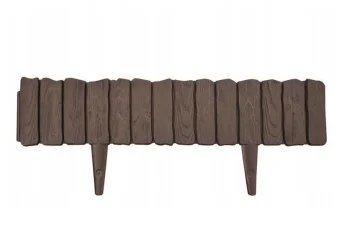 Decorative Lawn Edging WOOD 58 x 12.5 cm, Brown