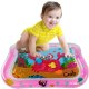 An inflatable children\'s colorful water mat \"Crab\" with moving fishes for babies - 59x49 cm