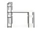 ModernHome computer desk with shelves and metal frame, white