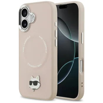 Karl Lagerfeld iPhone 17 Choupette Pin MagSafe Case, Pink