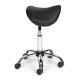 Adjustable Swivel Saddle Stool with Wheels ModernHome, Black