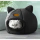 Purlov 00021947 Plush Cat House with Ears, Black