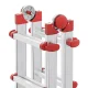 Hailo M80 4x5 Multi-Purpose Telescopic Rung Ladder, Silver