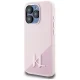 Karl Lagerfeld iPhone 15 Pro Max Case Silicone Shadow Metal Initial MagSafe, Pink