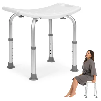ModernHome Adjustable Shower Chair with Handles