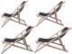 Folding Wooden Beach Lounger with Pillow, Black